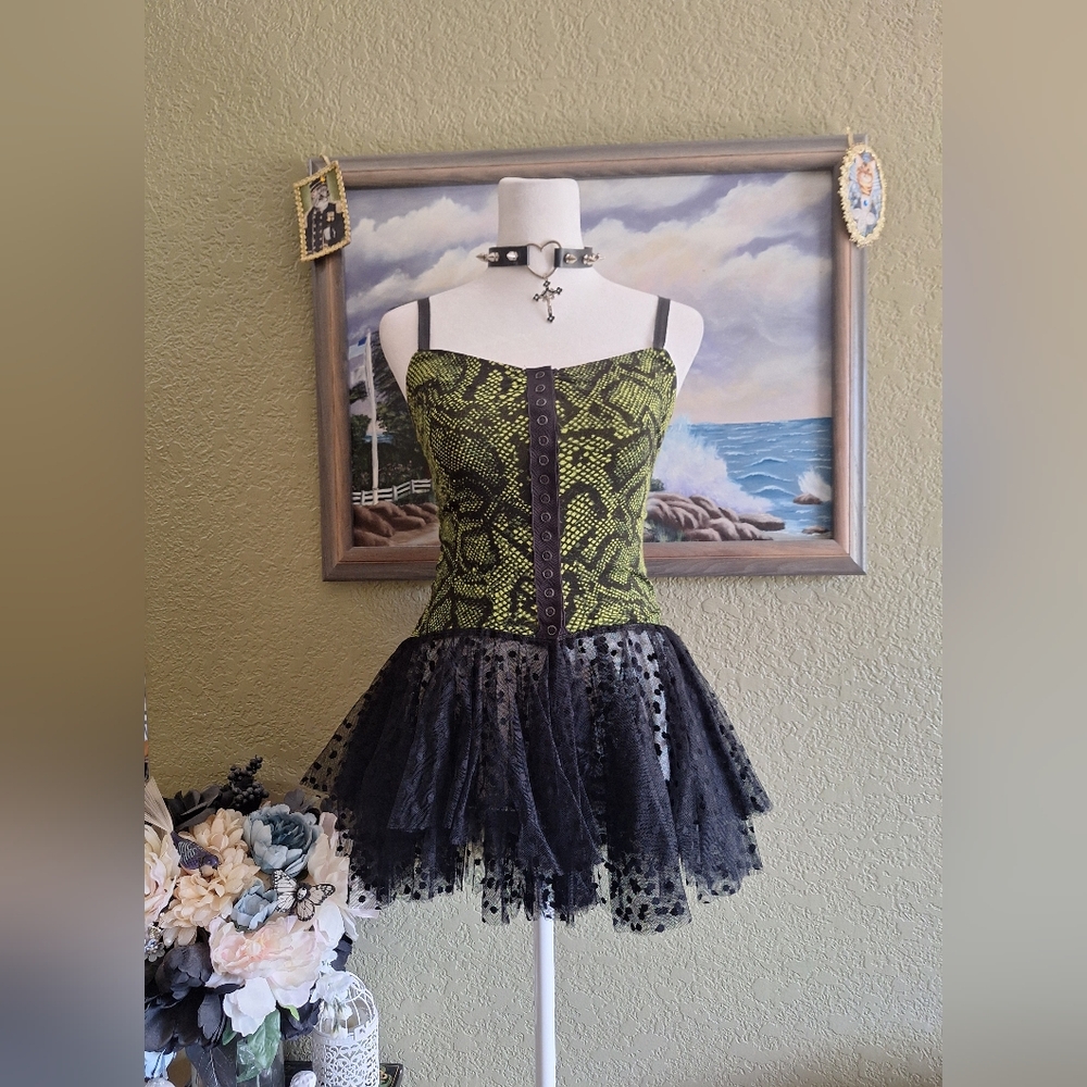 Betsey Johnson Snake Print Peplum Top